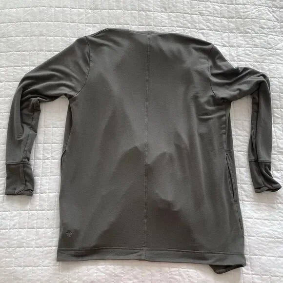 ATHLETA Pranayama Restore Wrap in Mortar Mushroom Gray Tencel Blend Size S - Picture 3 of 10